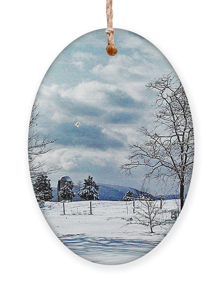 Snow Ornament featuring the digital art View in Welsh Run, Pennsylvania by Nancy Olivia Hoffmann