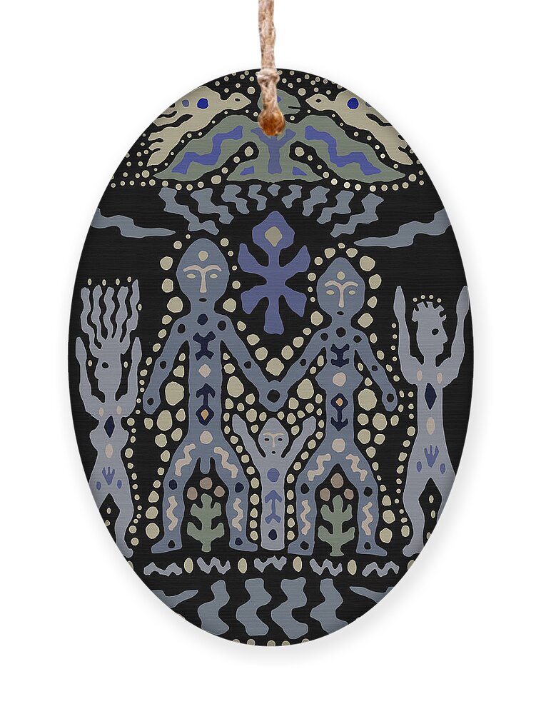 Viking Tribe Ornament featuring the digital art Viking Shaman Tribe by Vagabond Folk Art - Virginia Vivier