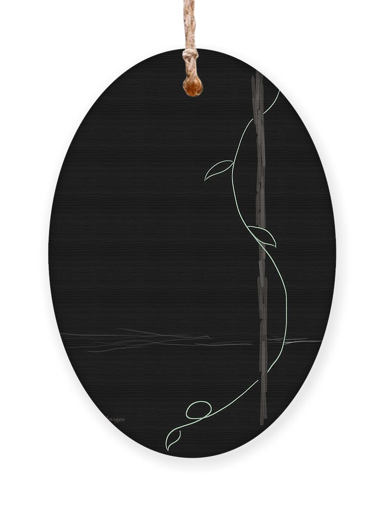 Abstract Ornament featuring the digital art Vine Minimalist Abstract by Kae Cheatham