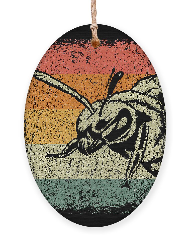 Bee Ornament featuring the digital art Vintage Bee Wasp Gift by J M