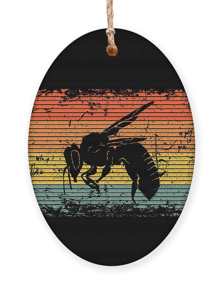 Bee Ornament featuring the photograph Vintage Bee Wasp Insect Gift by J M