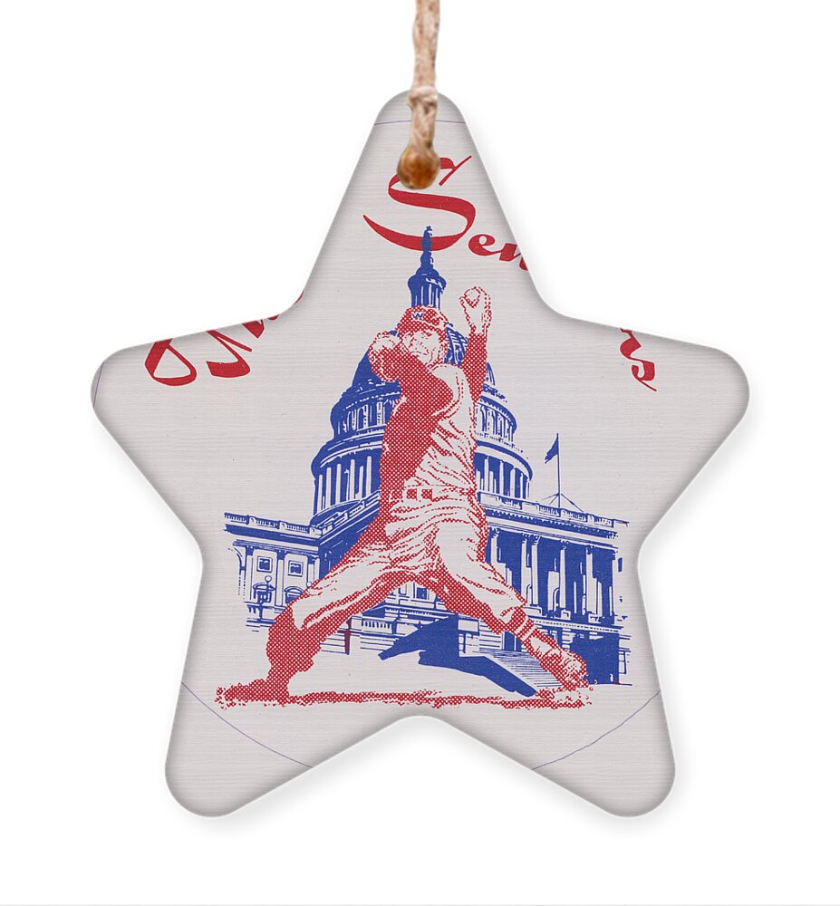Washington Ornament featuring the mixed media Vintage Washington Senators Art by Row One Brand