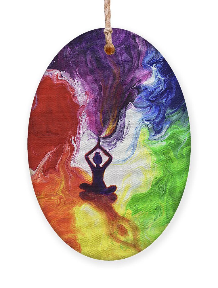 Tibetan Buddhism Ornament featuring the painting Violet Flame Tara by Laura Iverson