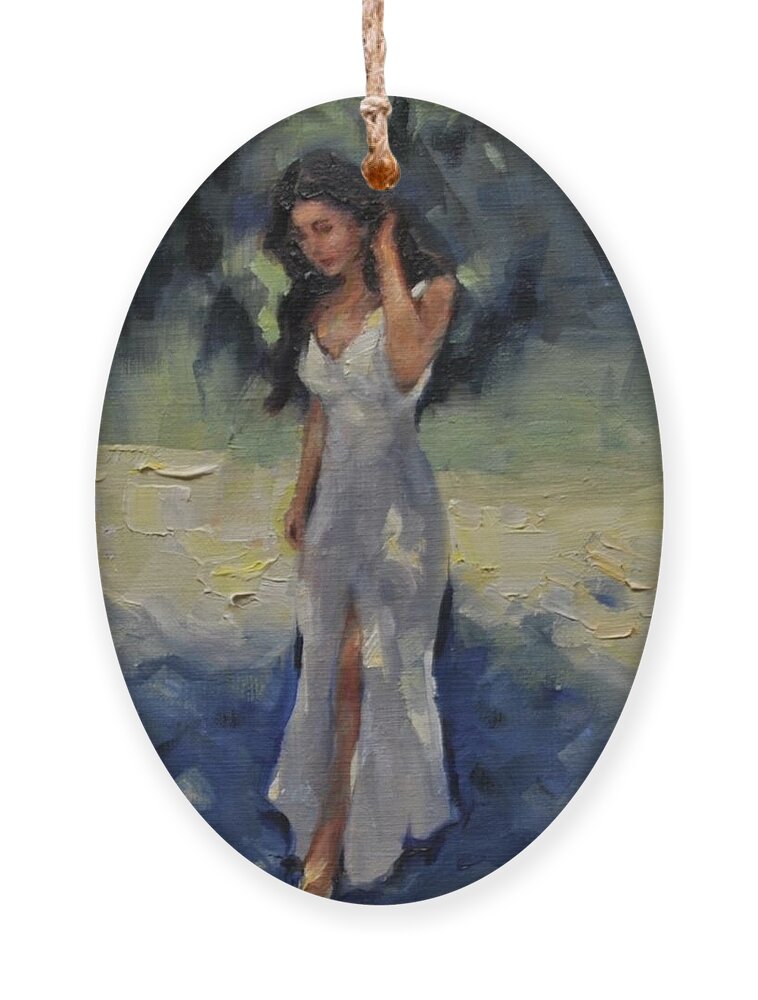 Women Ornament featuring the painting Visions of Sapphires by Ashlee Trcka