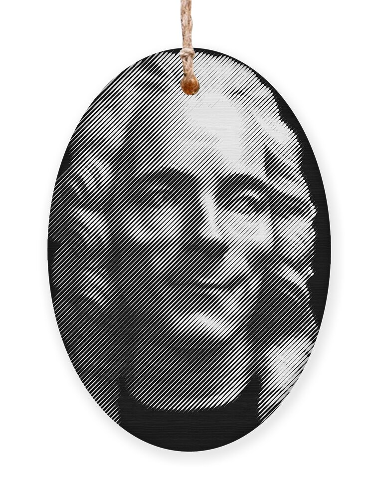 Voltaire Ornament featuring the digital art Voltaire portrait by Cu Biz