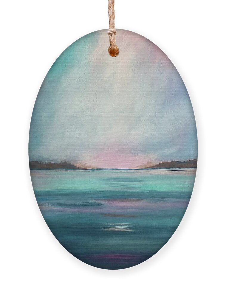 Water Ornament featuring the painting Water and Sky by Stacey Zimmerman