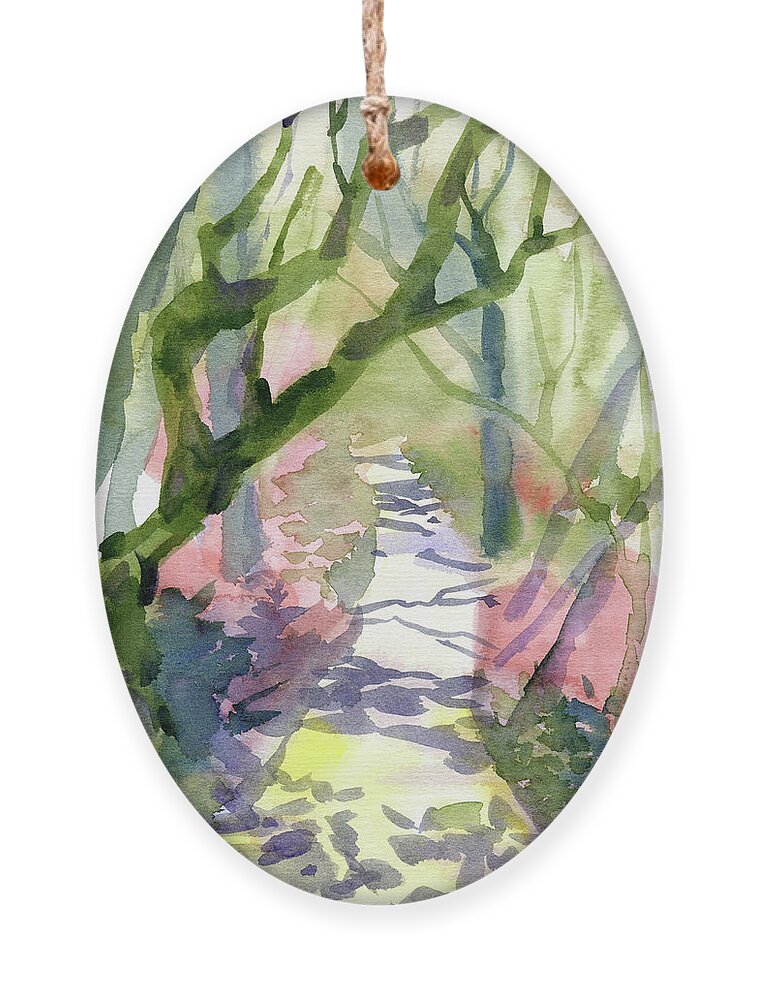 Watercolor Ornament featuring the digital art Watercolor A Single Pathway Painting by Sambel Pedes