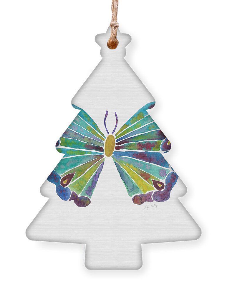 Rainbow Butterfly Ornament featuring the painting Watercolor Butterfly by Kristye Dudley