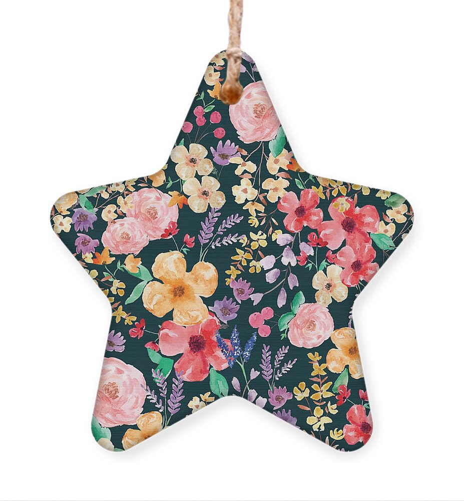 Spring Colors Ornament featuring the painting Watercolor Field Flowers by Kristye Dudley