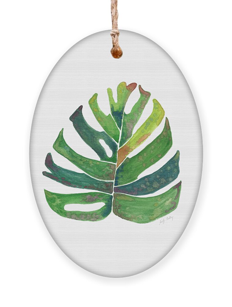 Watercolor Ornament featuring the painting Watercolor Monstera by Kristye Dudley