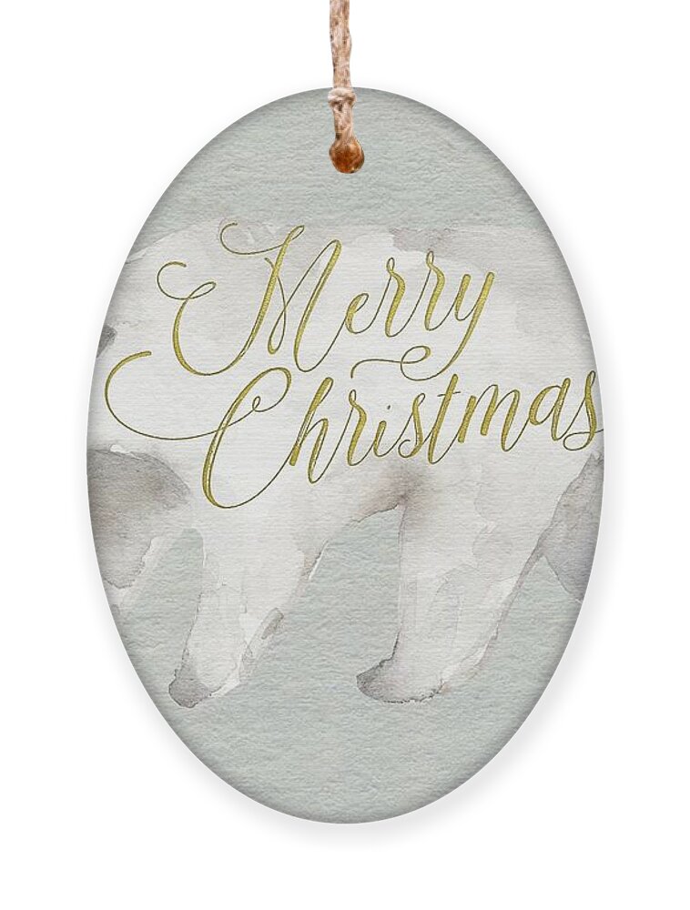 Merry Christmas Ornament featuring the painting Watercolor Polar Bear by Modern Art
