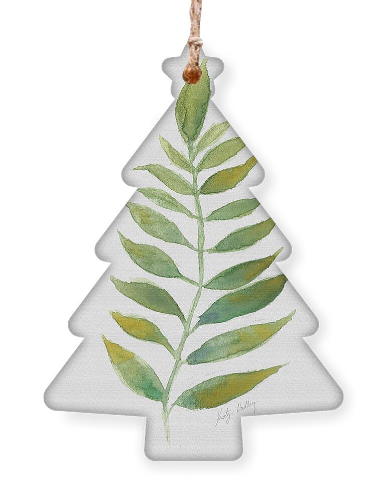 Tropical Ornament featuring the painting Watercolor tropical leaf by Kristye Dudley