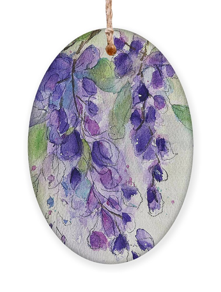 Original Ornament featuring the painting Watercolor Wisteria by Roxy Rich