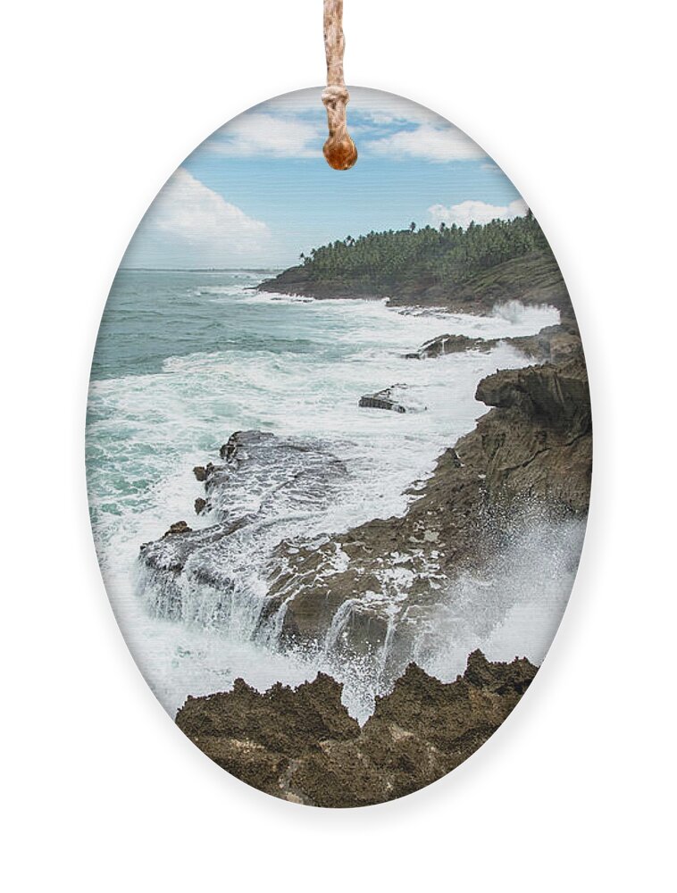 Parque Ornament featuring the photograph Waterfall Waves at Parque nacional Cerro Gordo, Puerto Rico by Beachtown Views