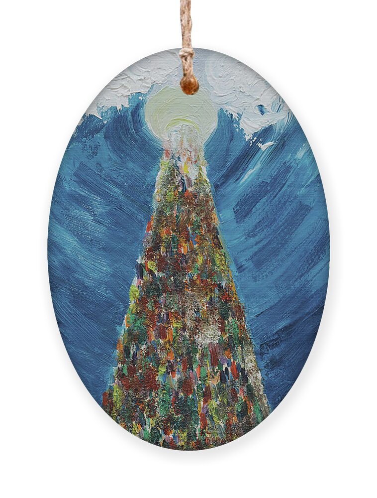  Ornament featuring the painting Waters Of Blue by Henya Gutnick