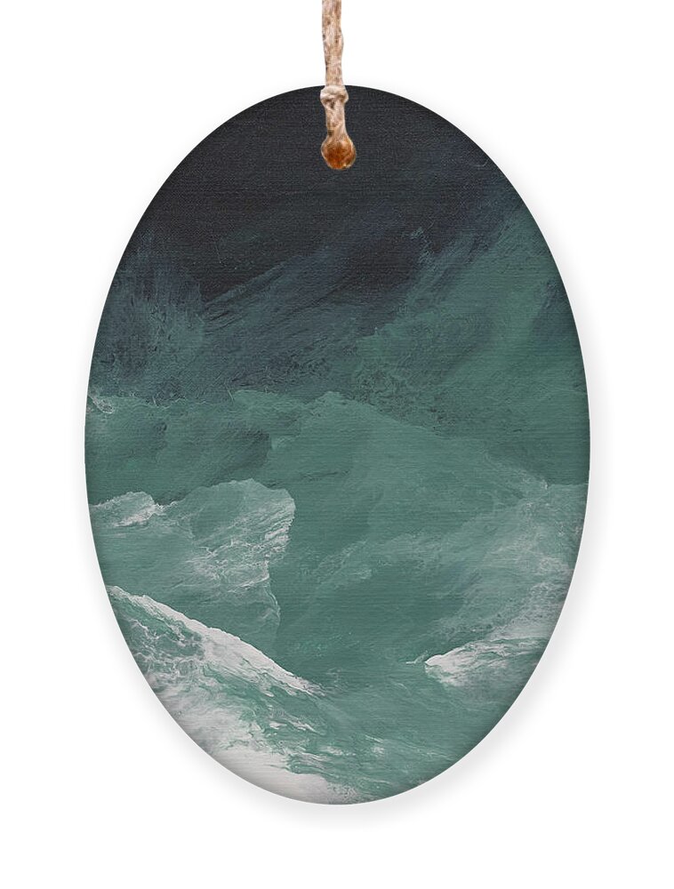 Waves Ornament featuring the painting Waves and Breakers by Linda Bailey