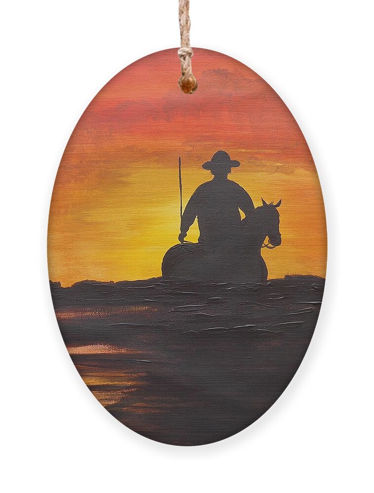 Horse Ornament featuring the painting Waves by Lisa Mutch