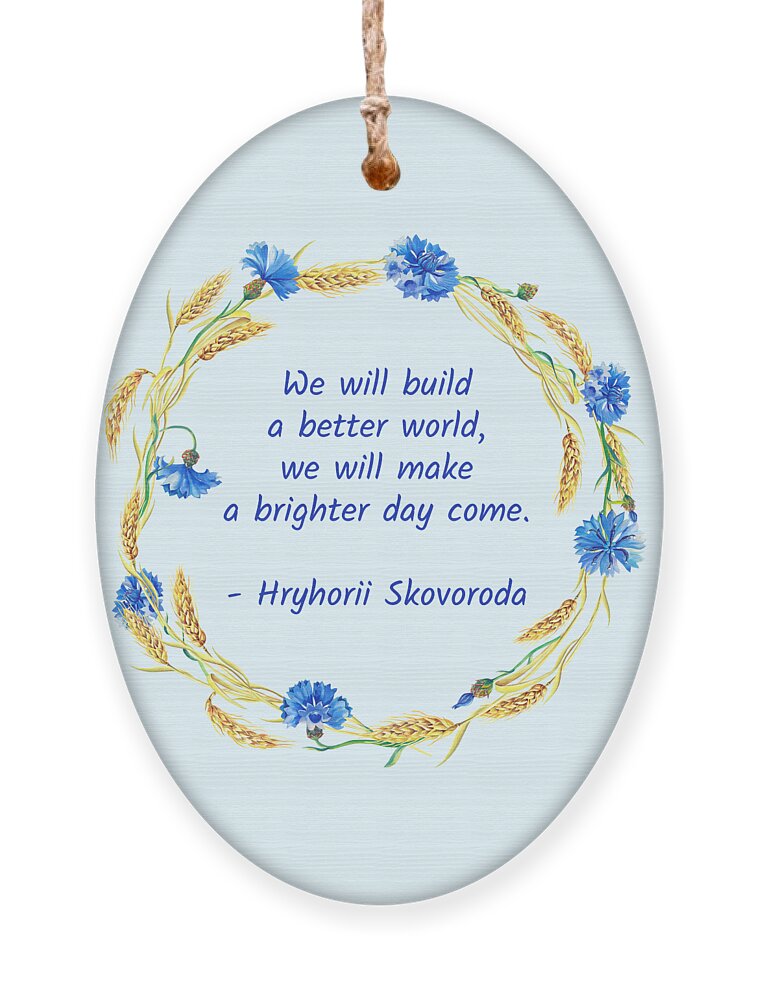 Skovoroda Ornament featuring the digital art We will build a better world by Alex Mir