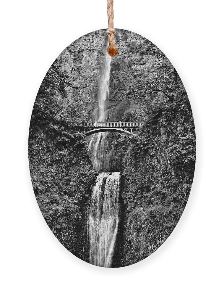 Postponed Destiny Ornament featuring the photograph Postponed Destiny -- Multnomah Falls at The Columbia River Gorge, Oregon by Darin Volpe
