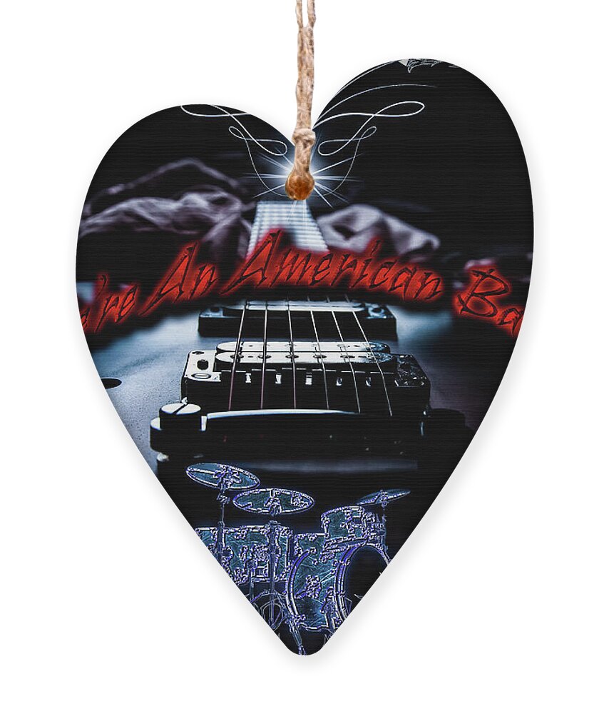 Grand Funk Railroad Ornament featuring the digital art We're An American Band by Michael Damiani
