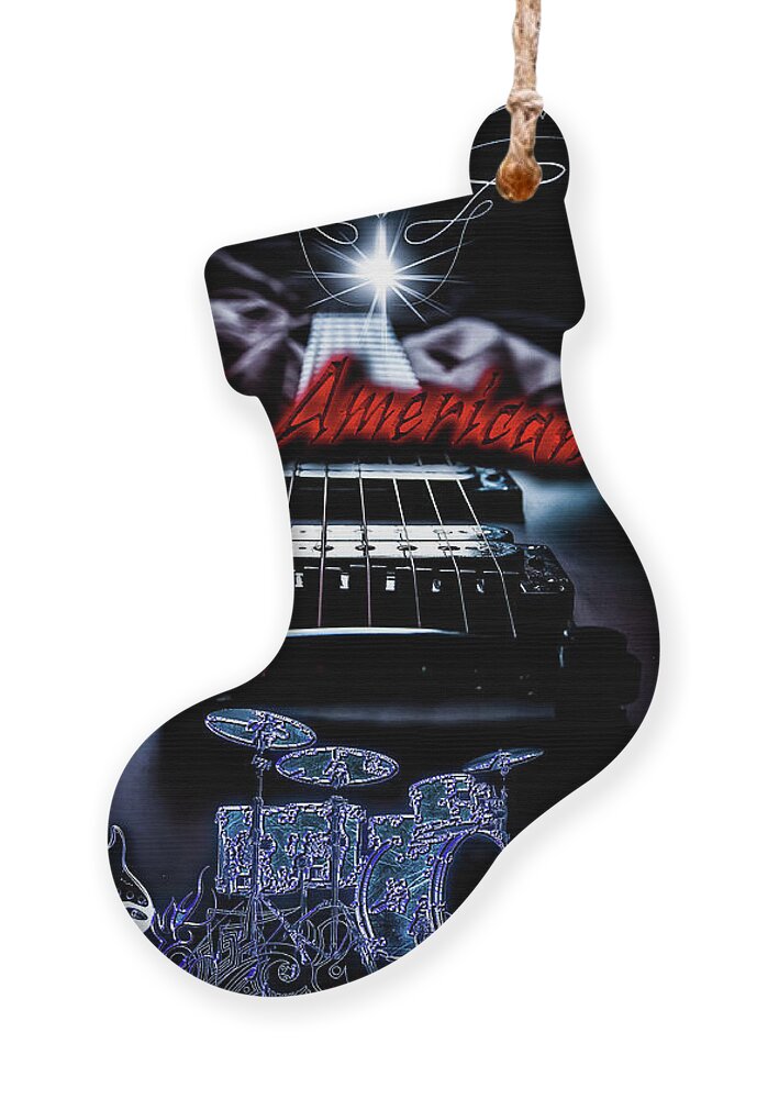 Grand Funk Railroad Ornament featuring the digital art We're An American Band by Michael Damiani
