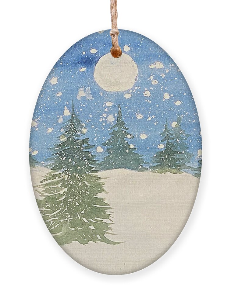 Snowman Ornament featuring the painting Whimsical Snowman by Lisa Neuman