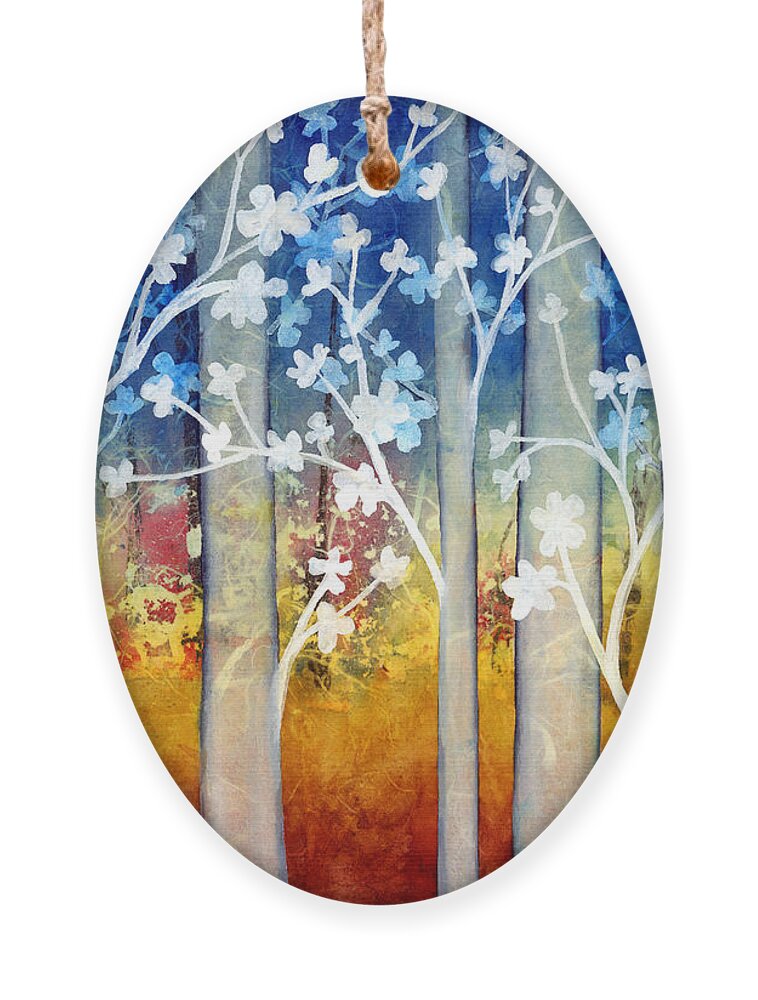 White Forest Ornament featuring the painting White Forest II by Hailey E Herrera