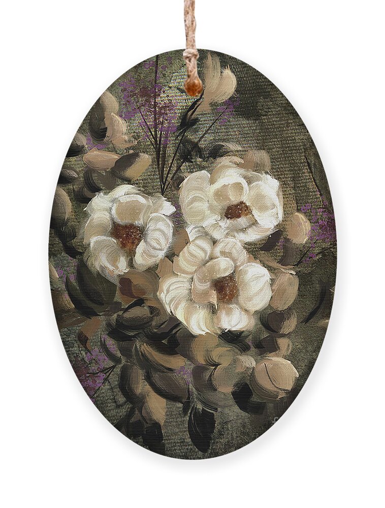Flower Ornament featuring the digital art White Roses by Lois Bryan