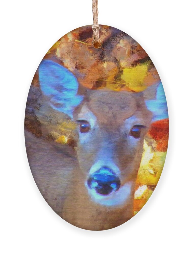 Whitetail Ornament featuring the mixed media Whitetail by Christopher Reed