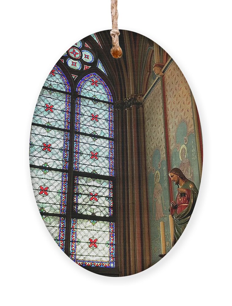 Window Ornament featuring the photograph Windows of Notre Dame by Lee Darnell