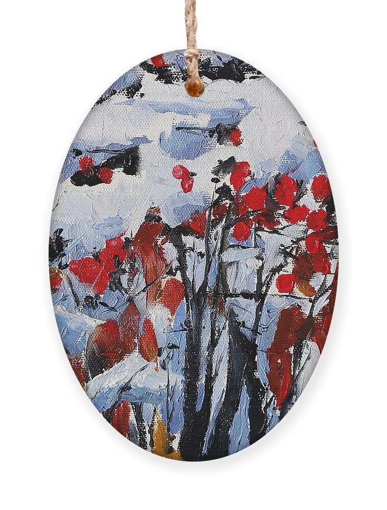 Winter Ornament featuring the painting Winter Berries by Sheila Romard