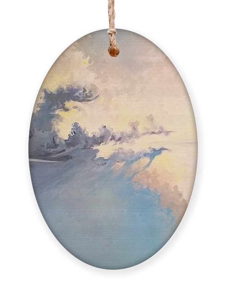 Winter Ornament featuring the painting Winter Cloud Dragon by Merana Cadorette