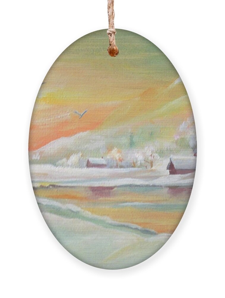 Winter Ornament featuring the painting Winter Flight by Nancy Griswold