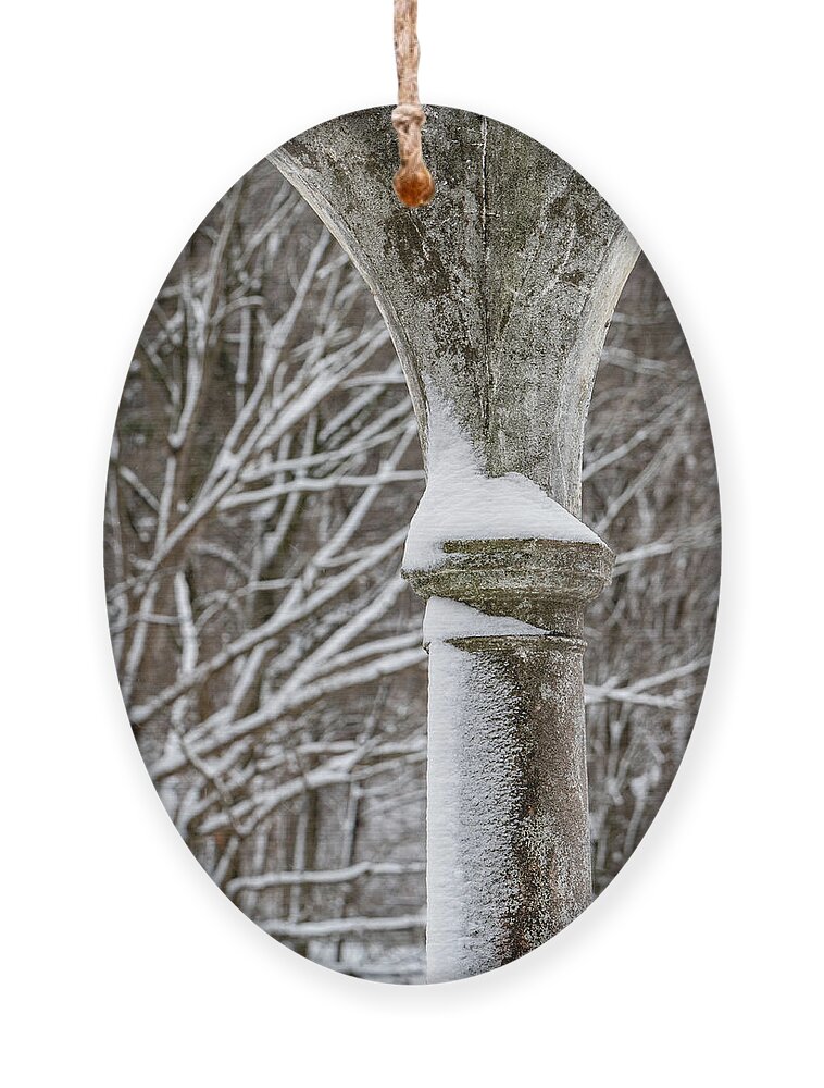 Tibbetts Brook Park Ornament featuring the photograph Winter in Tibbetts Brook Park 3 by Kevin Suttlehan