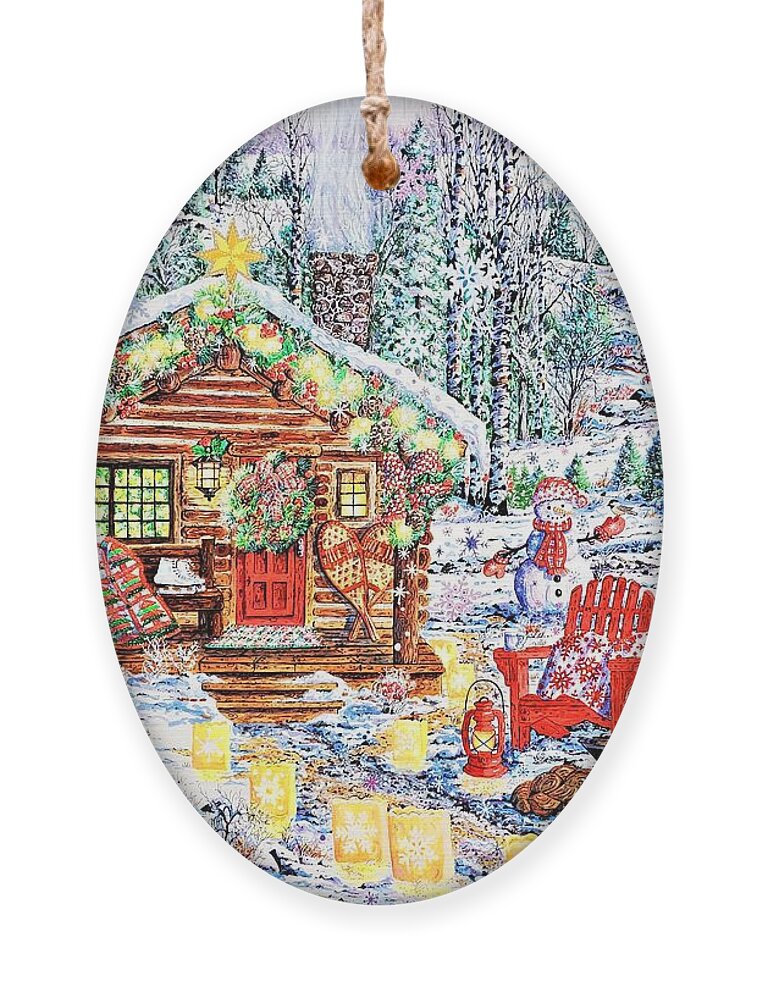 Winter Ornament featuring the painting Christmas Season of Joy by Diane Phalen