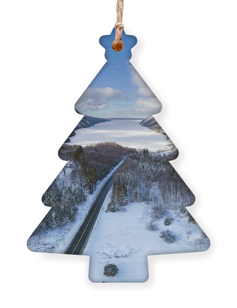 Winter Ornament featuring the photograph Winter View of Lake Willoughby - Westmore, Vermont by John Rowe