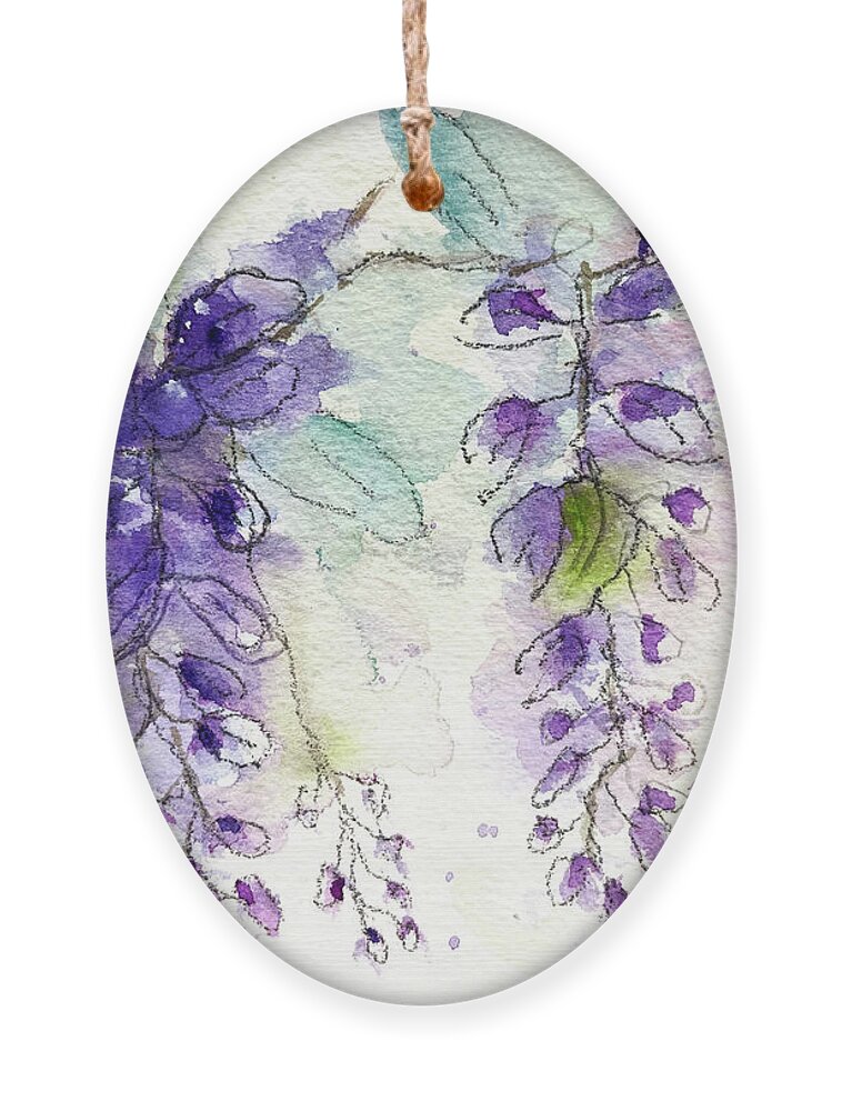 Original Ornament featuring the painting Wisteria Vine by Roxy Rich