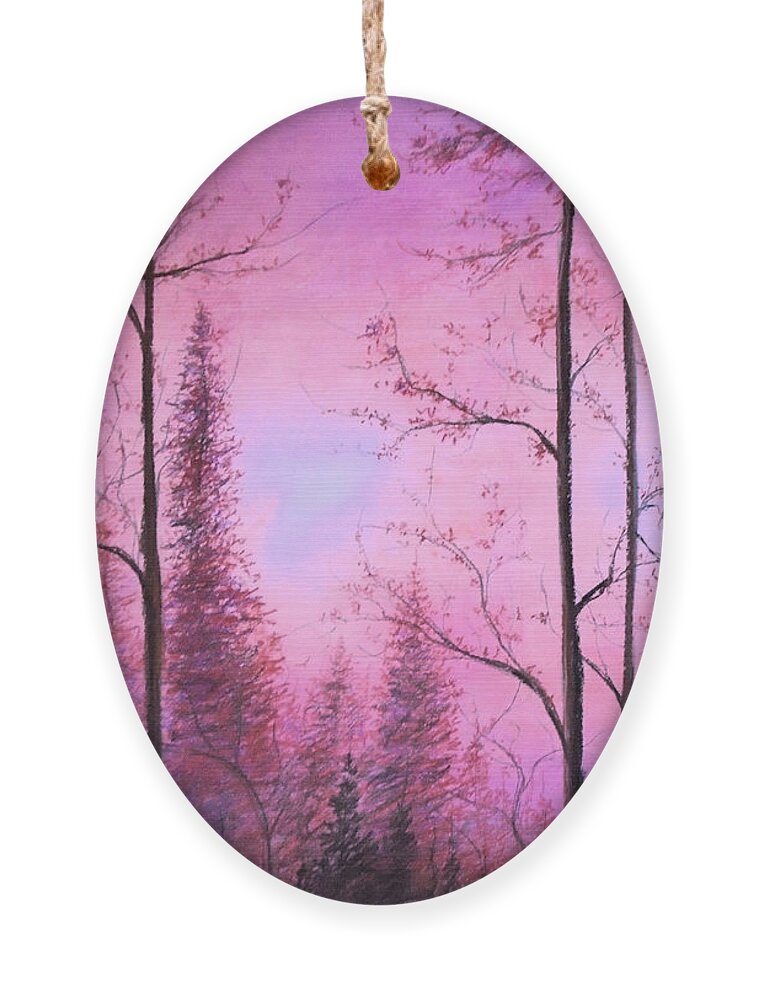 Forest Sky Ornament featuring the pastel Woods by Jen Shearer