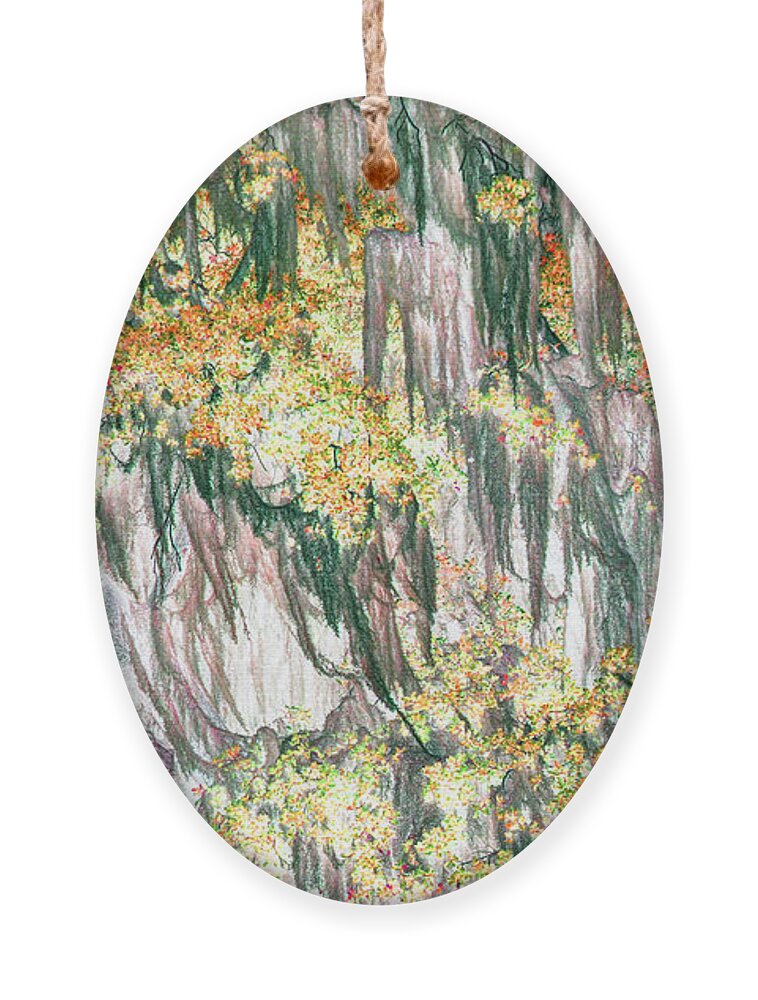 Trees Ornament featuring the photograph Yellow Moss by Missy Joy