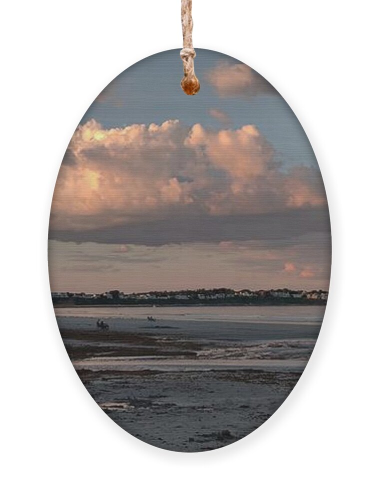 Sunset Ornament featuring the photograph York Beach at Sunset by Marcia Lee Jones