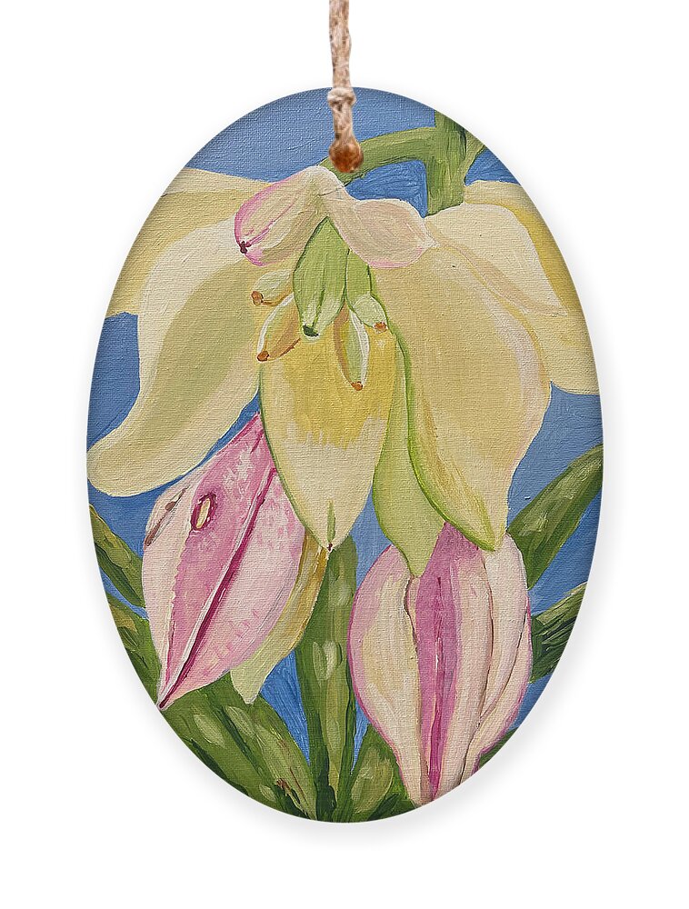 Yucca Ornament featuring the painting Yucca Flower by Christina Wedberg