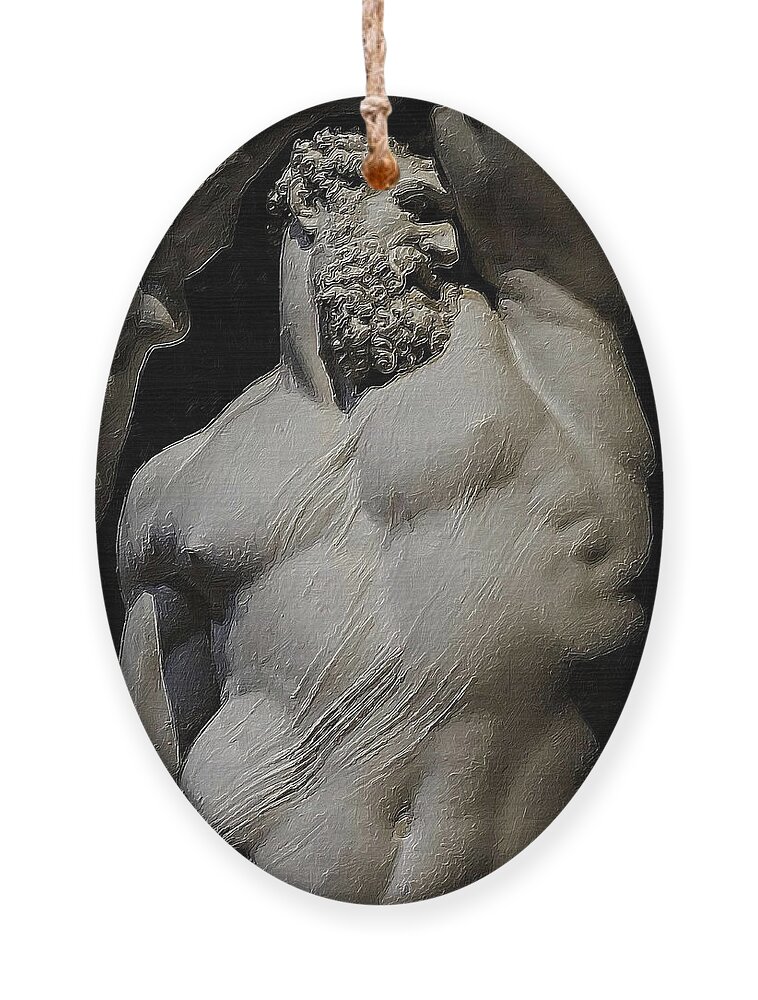 Broken Ornament featuring the painting Zeus Statue by Tony Rubino