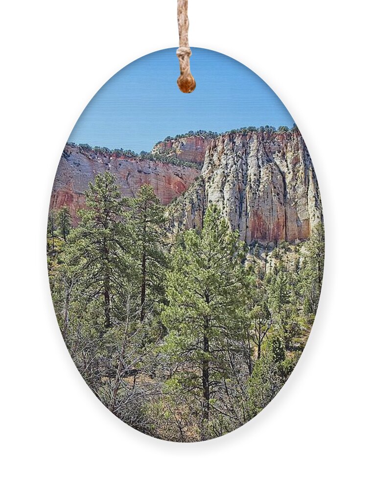 Nature Ornament featuring the photograph Zion's Spectacular Cliffs by Ronald Lutz