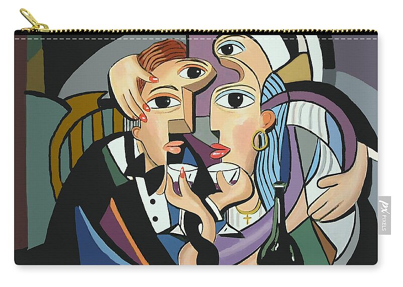 A Cubist Wedding Carry-all Pouch featuring the painting A Cubist Wedding by Anthony Falbo