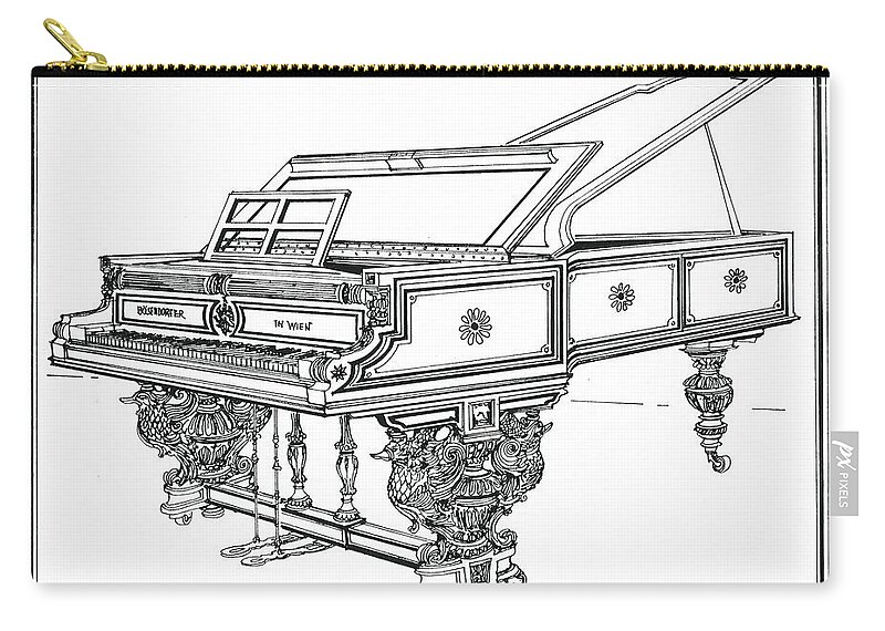 Pianos Carry-all Pouch featuring the drawing Bosendorfer Centennial Grand Piano by Ira Shander