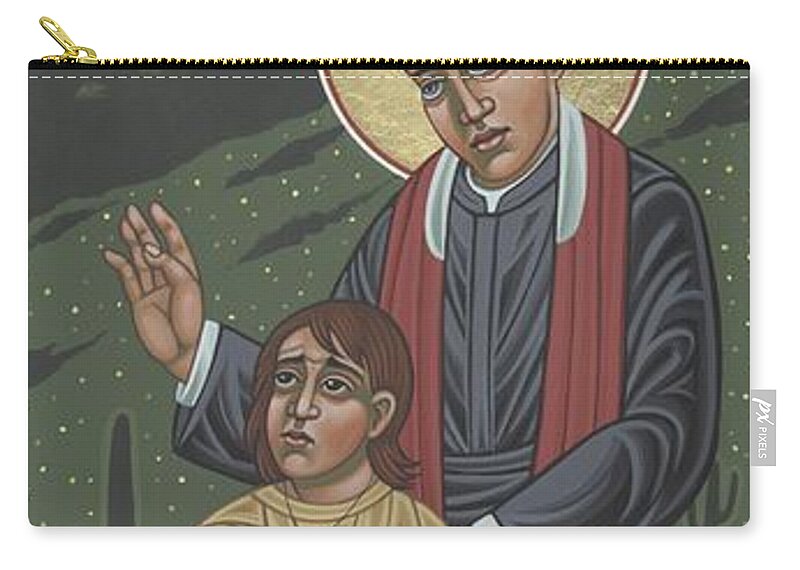 Santo Toribio Zip Pouch featuring the painting Santo Toribio Romo y Gonzalez Patron of Immigrants 277 by William Hart McNichols