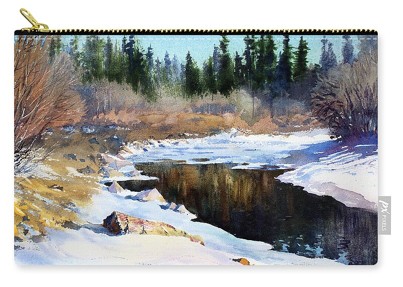 Landscape Painting Zip Pouch featuring the painting Spring by Vladimir Zhikhartsev