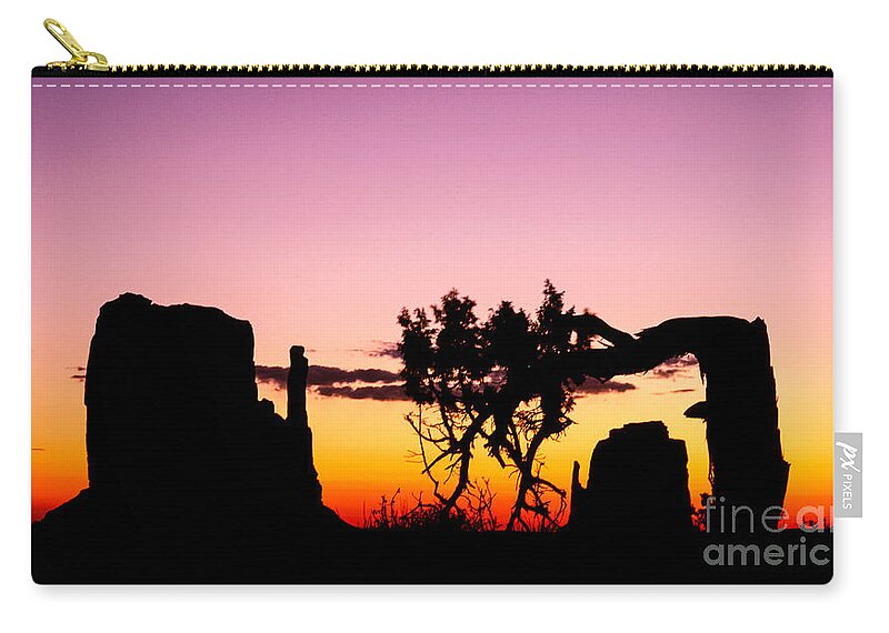 Desert Zip Pouch featuring the photograph The Mittens Silhouette by Tracy Knauer