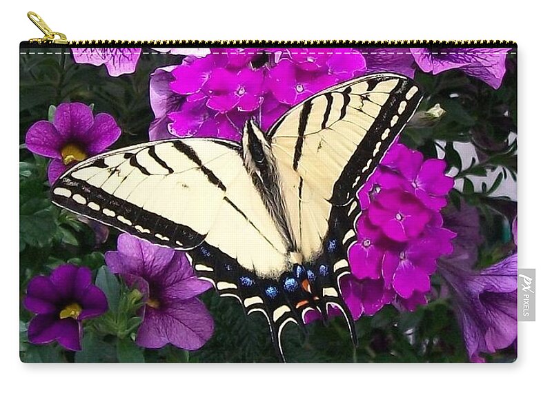 Flowers Zip Pouch featuring the painting  Tiger Swallowtail Butterfly by Sharon Duguay