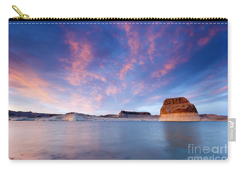 Lake Zip Pouch featuring the photograph 0679 Lake Powell Sunset by Steve Sturgill